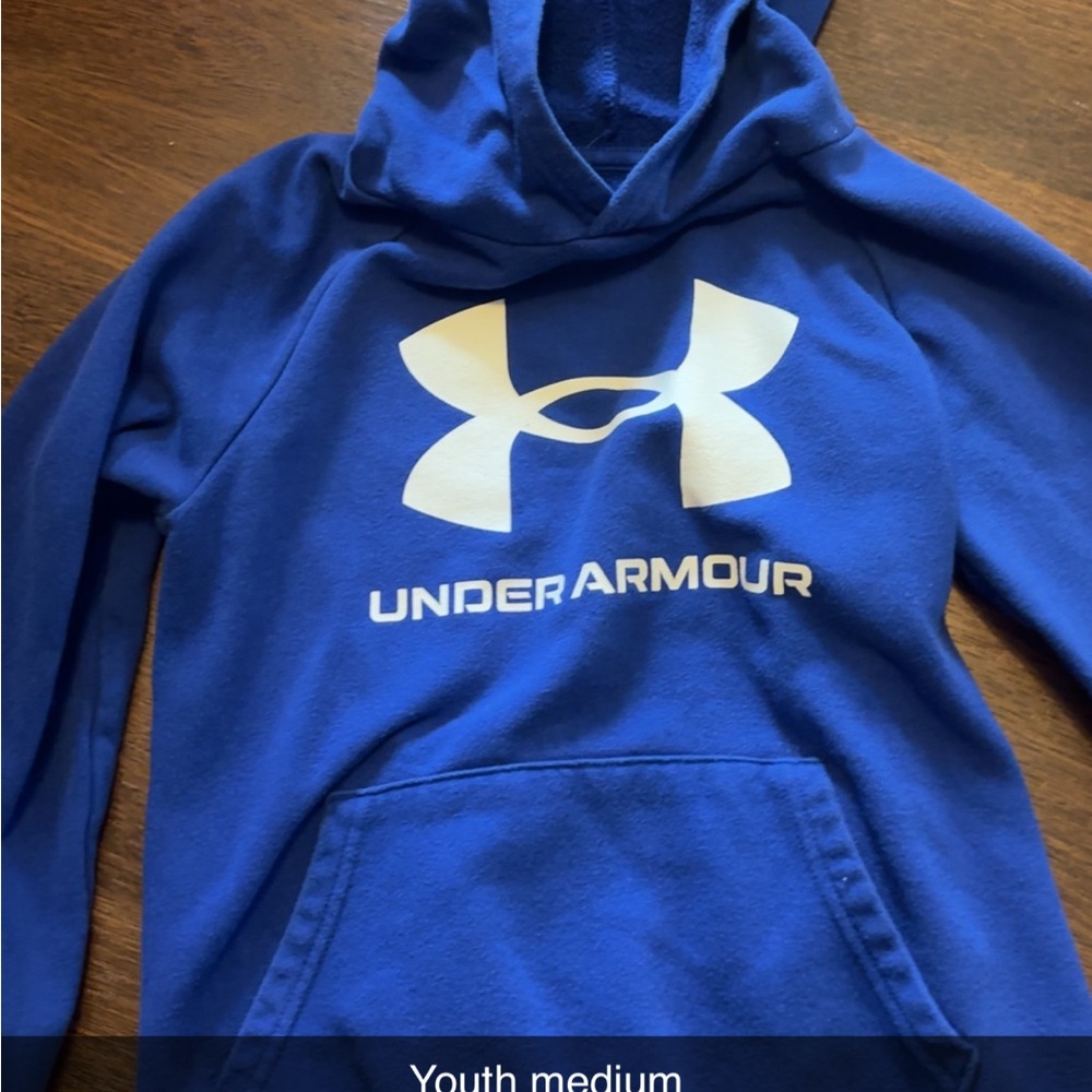 Under Armour Blue Sweatshirt with Bold Logo and Hood
